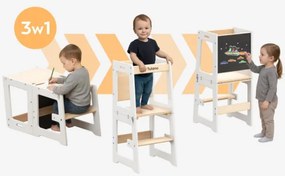Učiaca veža 3v1 Mooby 35 naturálna / biela