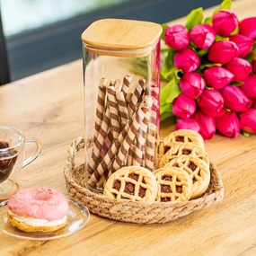 4Home Sklenená dóza na potraviny s viečkom Bamboo, 1500 ml, 1500 ml