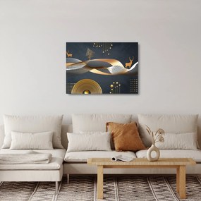 Sklenený obraz - Grafika s jeleňom (70x50 cm)