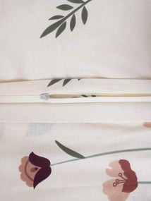 Bavlnená obliečka na vankúš Renforcé 70 × 90 cm – Vlčie maky béžové