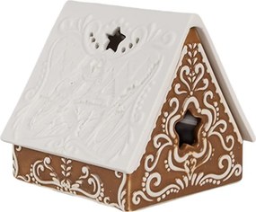 Porcelánový svietnik perníková chalúpka Gingerbread House - 8*7*7 cm