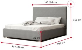 Čalúnená jednolôžková posteľ NASTY 5 - sofie21 / rošt + matrac / 80x200