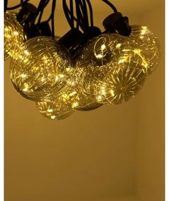 LED vonkajší dekoratívny reťazec 10xLED/0,15W/230V 6,8 m IP44 čierna/dymová