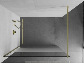 Mexen Kioto, sprchová zástena Walk-In 80 x 200 cm, 8mm číre sklo-námraza, zlatý matný profil, 800-080-101-55-35