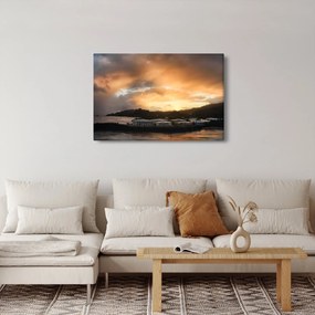 Obraz - pláž so zatiahnutou oblohou (90x60 cm)
