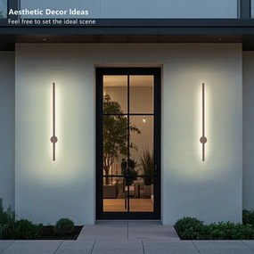 BRILAGI - LED vonkajšie nástenné svietidlo AURA, 12 W, 230 V, 3000 K, IP54, 65 cm, hnedá, CRI 90