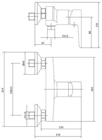 Cersanit S952-004 sprchová sada + umývadlová batéria MILLE, lesklý chróm