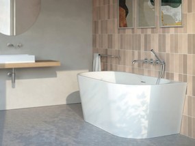 Deante Silia, voľne stojaca vaňa ku stene 160x75 cm, biela lesklá, DEA-KDS_016W