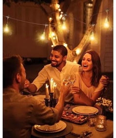 LED Vonkajšia dekoračná reťaz BAJA ST64 15xE27/1W/230V 15,9m IP44 teplá biela