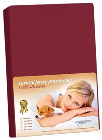 Jersey prestieradlo s elastanom bordová, 140 x 200 cm