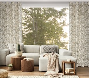 ZÁVES NA KRÚŽKOCH LUCINA 140X250 CM KVETY