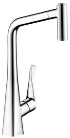 Hansgrohe Metris M71 - Kuchynská páková batéria 320, vyťahovateľná sprška, 2jet, chróm 14820000