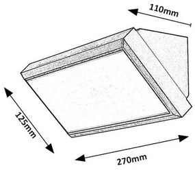 RABALUX 7282 Rapla exteriérové nástenné svietidlo LED 12W/1000lm 4000K IP54 čierna, biela