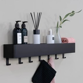 Čierna nástenná oceľová kúpeľňová polička Multi – Spinder Design