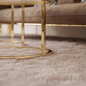 OKRÚHLY KONFERENČNÝ STOLÍK LEONARDO GLOSS CHROME 2v1 BIELY LESK + ZLATÝ