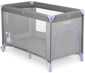 Ricokids Cestovná postieľka + matrac + taška 125 x 65 x 78 cm RK-240 sivá levanduľová