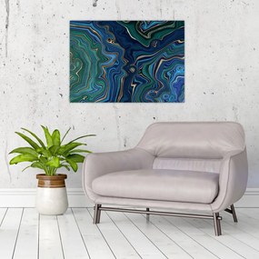 Sklenený obraz - Zeleno-modrý mramor (70x50 cm)