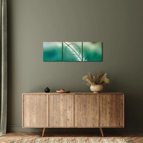 Obraz steblá trávy (s hodinami) (90x30 cm)