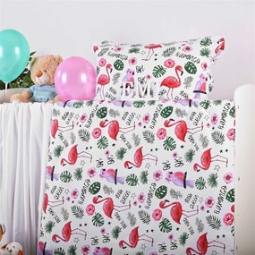 Obliečky detské bavlnené Plameniaky EMI: Detský set 90x130 + 45x65
