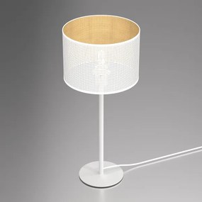 Stolná lampa LOFT SHADE 1xE27/60W/230V pr. 25 cm biela/zlatá