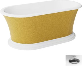 Besco Akrylátová voľne stojaca vaňa Ziva Glam Z 160x75, bez prepadu BESCO-Typ výpuste: Alcaplast Click-Clack s horným čistením, chróm