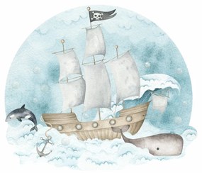 Nálepka pirátska loď