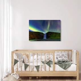 Obraz - Polárna žiara na Islande (90x60 cm)