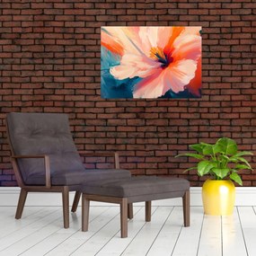 Obraz - Maľovaný kvet (70x50 cm)