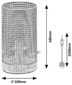 Rabalux 3180 - Stolná lampa BOOGIE 1xE14/25W/230V buk