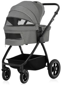 Lionelo - Kombinovaný kočík 3v1 MERIL Grey Stone