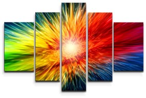 Sablio Obraz - 5-dílný Farebná explózia - 125x90 cm