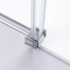 BPS-koupelny Posuvné sprchové dvere HYD-PD03B 100 chróm/transparent pre inštaláciu do niky + vanička HYD-OSV-SXL03C 100x80 biela