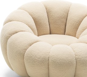 Dizajnové relaxačné kreslo VENEZIA 100 cm bouclé béžové
