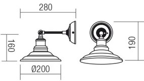 Redo 01-1289 - Nástenné svietidlo SPINNER 1xE27/42W/230V