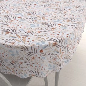 Biante Dekoračný oválny obrus Leona LN-163 Jesenné vetvičky na bielom 50x100 cm