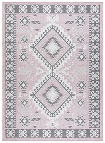 Kusový koberec Sion Sisal Aztec 3007 pink/ecru – na von aj na doma, 120x170, ružová, chodba / predsieň, Dywany Łuszczów