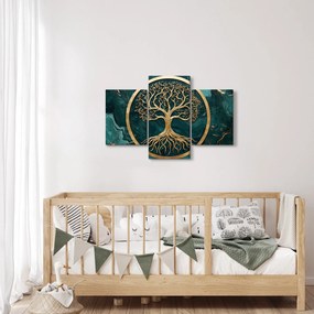 Obraz – Zlatý strom života v mramore (90x60 cm)