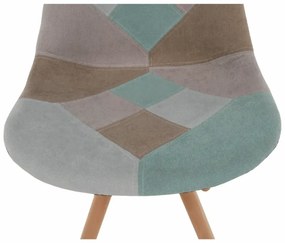 Jedálenská stolička, patchwork mentol/hnedá, GLORIA