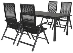 Livarno home Záhradný stôl Miami + Záhradné kreslo Miami. 4 kusy  (800008475)