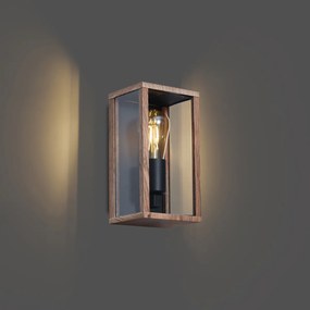 Priemyselné nástenné svietidlo s potlačou dreva 26 cm IP44 - Charlois