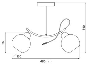 Luster na tyči CONNOR 2xE27/15W/230V lesklý chróm/biela