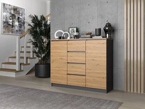 Komoda Musecalo 8 (antracit + biela). Akcia -18%. Vlastná spoľahlivá doprava až k Vám domov. 1132845