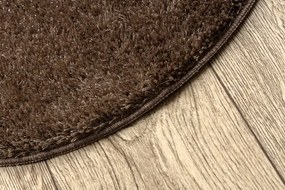 Kúpeľňový koberček SYNERGY glamour / lurex, hnedý kruh