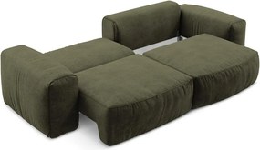 Zelená ženilková rozkladacia pohovka 275 cm Kuki – Makamii