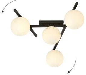 Stropné svietidlo SMART 4xE14/10W/230V čierna/biela
