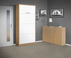 Nabytekmorava Sklápacia posteľ VS 3054 P - 200x90 cm farba lamina: antracit/biele dvere
