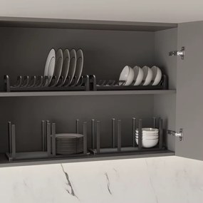 IN-DURO Držiak a odkvapkávač na taniere STRIPES, 15,8 x 47 x 5,8 cm, antracit