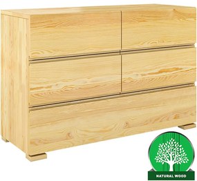 Komoda drevená borovica 5s Skandica Vestre Prirodzené