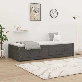 Denná posteľ sivá 90x200 cm borovicový masív