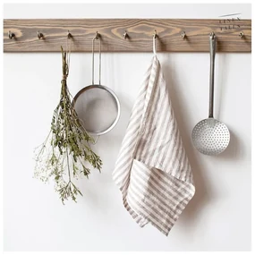 Ľanová utierka 45x65 cm Natural White Stripes – Linen Tales